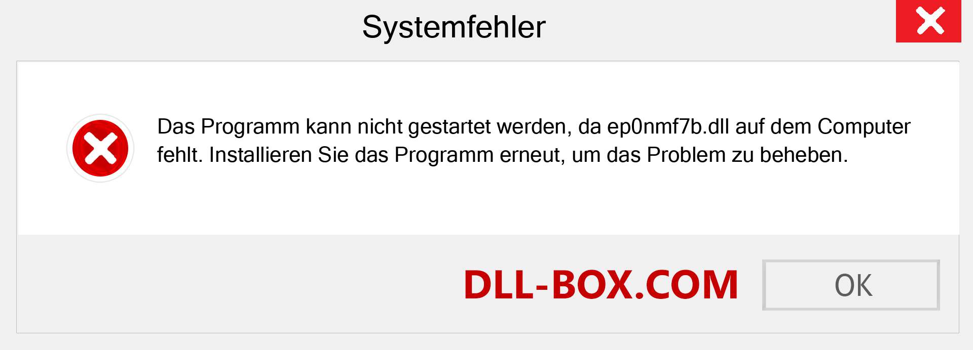 ep0nmf7b.dll-Datei fehlt?. Download für Windows 7, 8, 10 - Fix ep0nmf7b dll Missing Error unter Windows, Fotos, Bildern